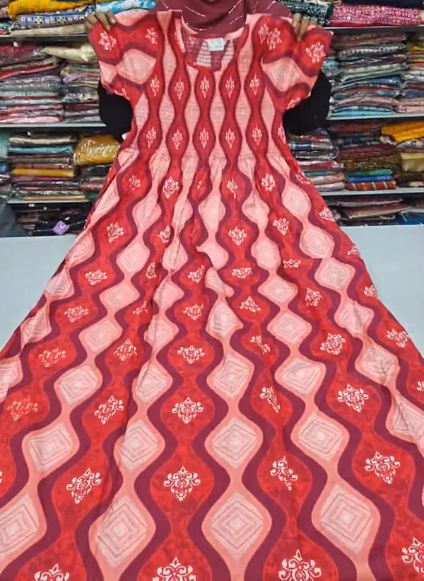 Premium Cotton Smocked Maxi Gown With Side pocket | MG49